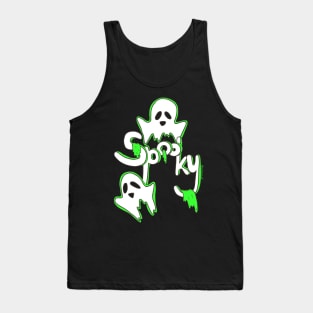 Spooky Ghosts on a black background Tank Top